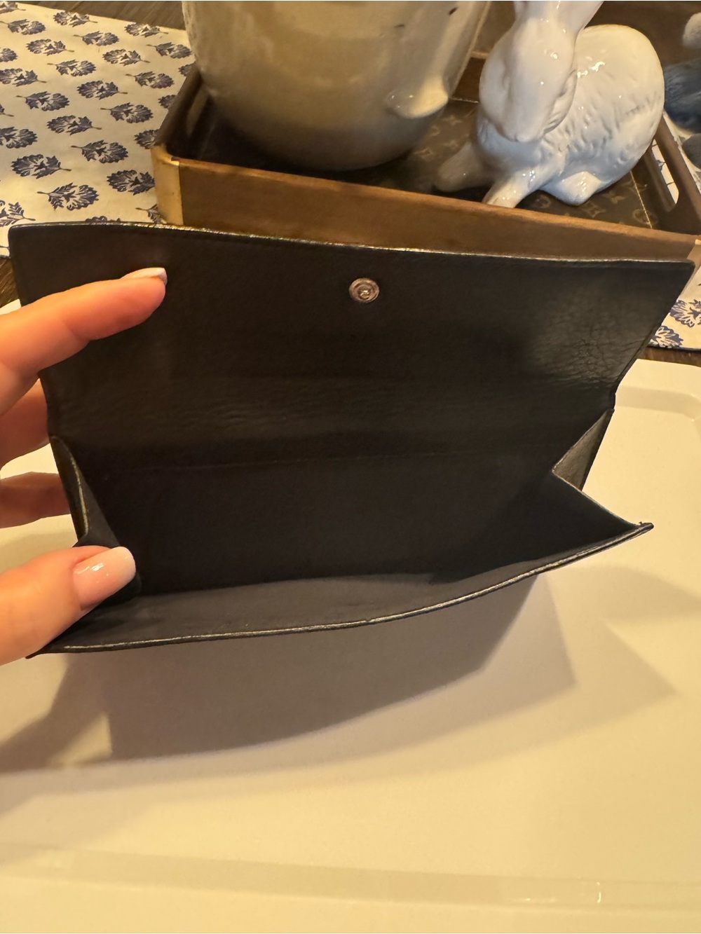 CHANEL Black Leather Long Wallet with CC Button Strap - Picture 7 of 11